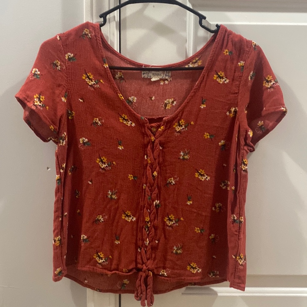 Pink Republic Red Braid Top Size XS